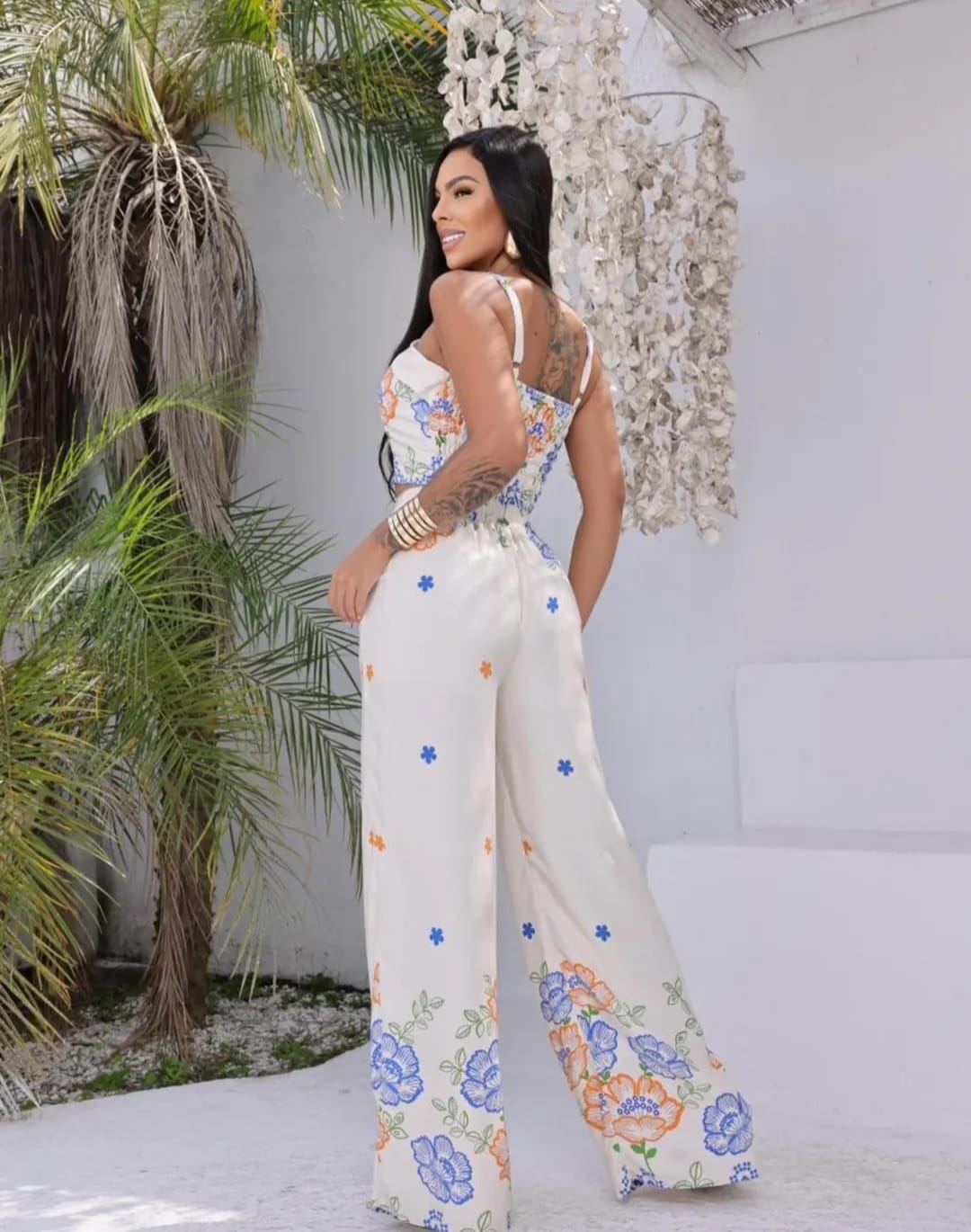 CONJUNTO PANTALONA BRANCO E AZUL - Imagem 2