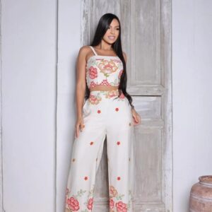 CONJUNTO PANTALONA BRANCO E VERMELHO